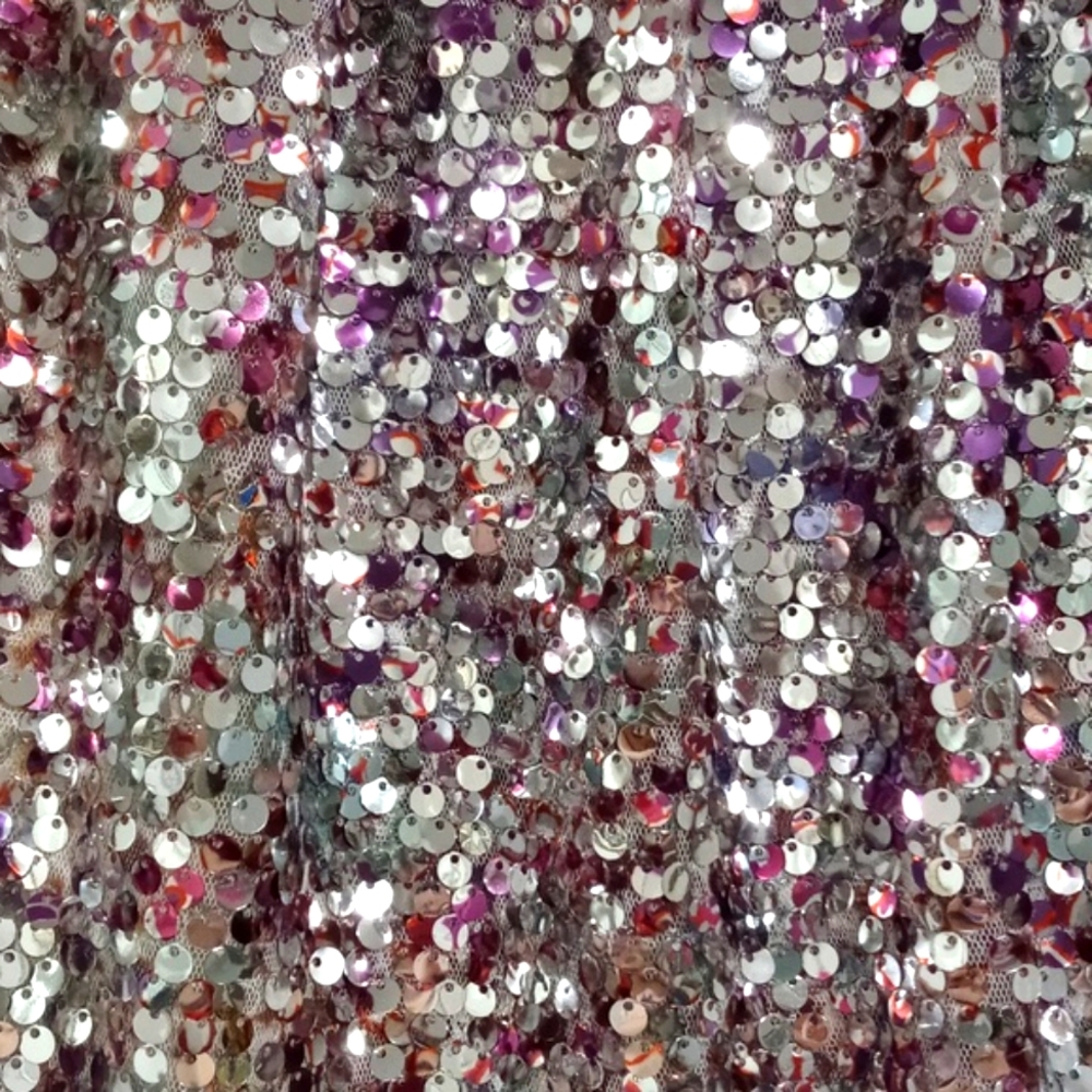 🆕️✨️HTF J. Crew Collection✨️- Silver/Purple Sequin Faux Wrap Skirt - Picture 7 of 15